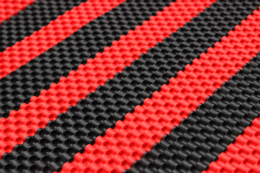 Lót sàn cuộn CIND 3D hạt nhỏ HB001 đen/ đỏ Size 9M*1.2M