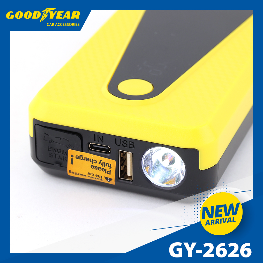 Bộ kích điện GOODYEAR GY-2626 12V 6400mAh - 400A - 22.35Wh - 1.6A mặt đồng hồ điện tử