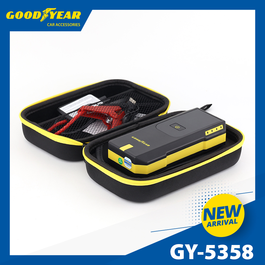 Bộ kích điện GOODYEAR GY-5358 12V 12000mAh - 670A - 44.4Wh - 3.0A mặt đồng hồ điện tử