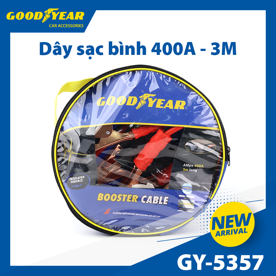 Dây sạc bình GOODYEAR GY-5357 400A-3n-12V-24W- dây đồng 9mm