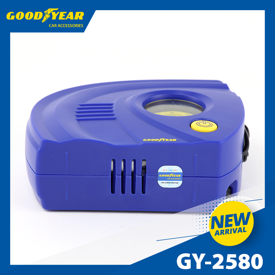 Máy bơm hơi mini Ovan GOODYEAR GY-2580 12V-120W-10A, 80psi-30L/min mặt đồng hồ cơ