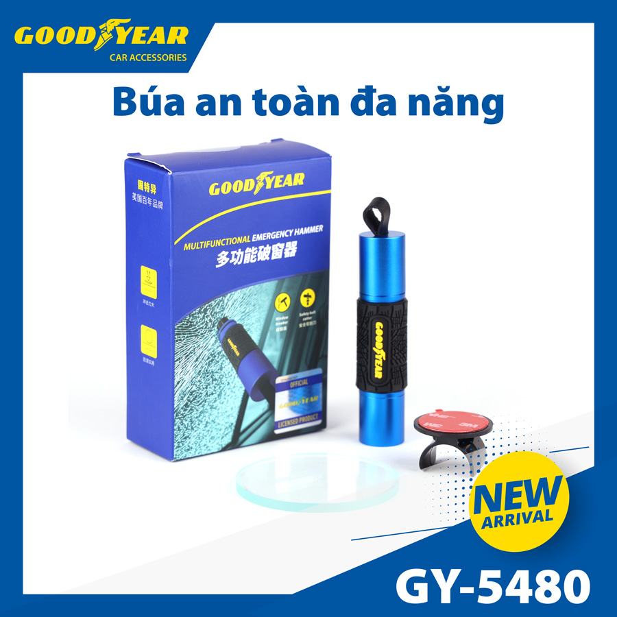 Búa thoát hiểm GOODYEAR GY-5480 (phá kính + cắt dây an toàn)