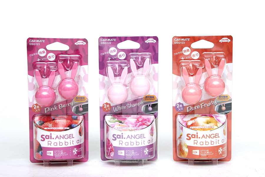 Sáp thơm Carmate ghim máy lạnh Carmate SAI ANGEL RABBIT AIR 2P (1SET/2PCS) PINK BERRY DSG121 4g hồng đậm