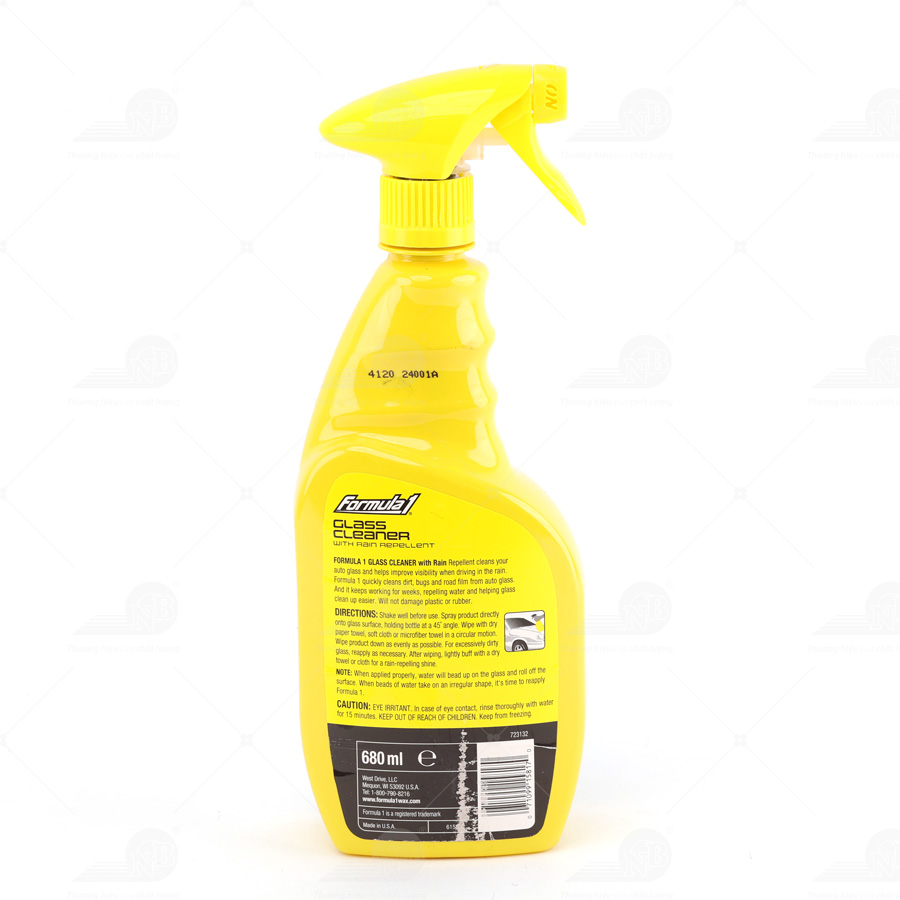 Nước rửa kính chống bám nước Formula 1 (Glass Cleaner) (680ml) # 615807 (New #615817)