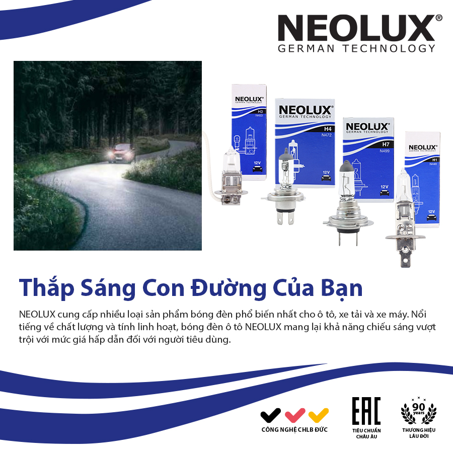 Bóng 9006 (chân cong) (HB4) 12V 51W N9006 Hiệu NEOLUX