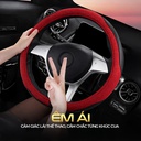 Bao vô lăng CIND PU+TPE E011 size M đen/đỏ