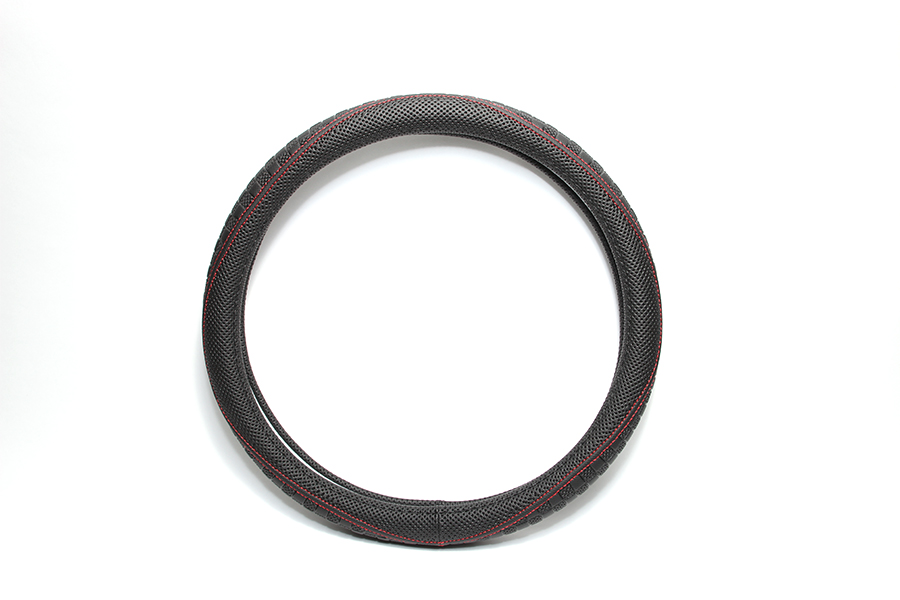 STEERING WHEEL COVER #5001 SIZE 3L(45CM) Black/red