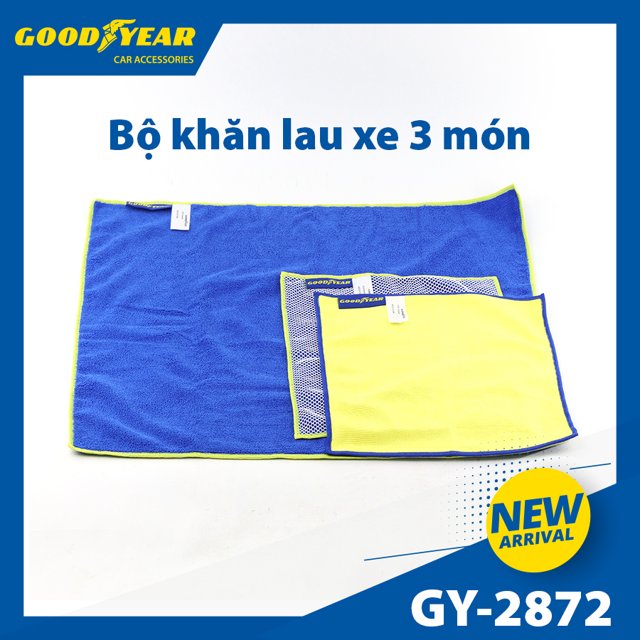 Bộ khăn lau xe GOODYEAR GY-2872 1 bộ/3 cái ( 2PCS 30*40cm, 1PCS 50*60CM)