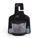 CIND BO-L021 (Đen) Móc treo đôi + đựng ly sau ghế (da)