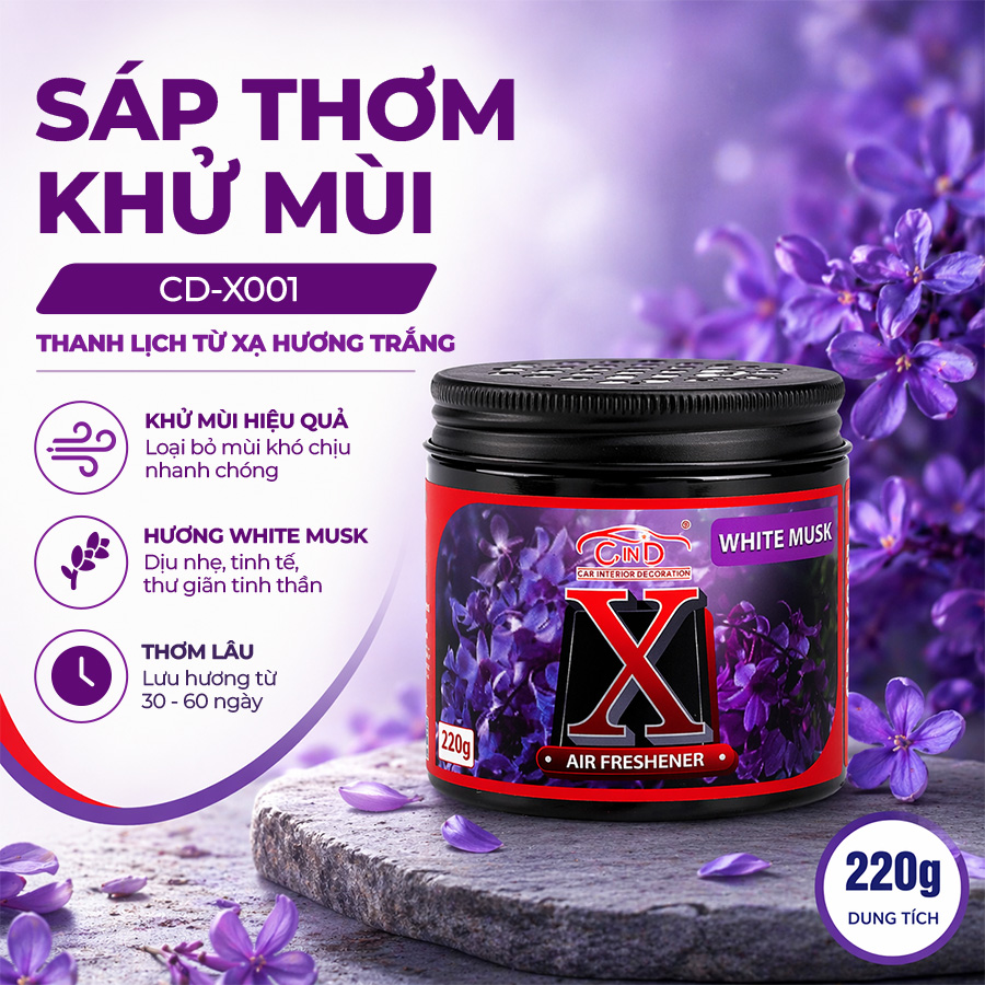 Sáp  thơm khử mùi X-GEL CIND CD-X001 WHITE MUSK