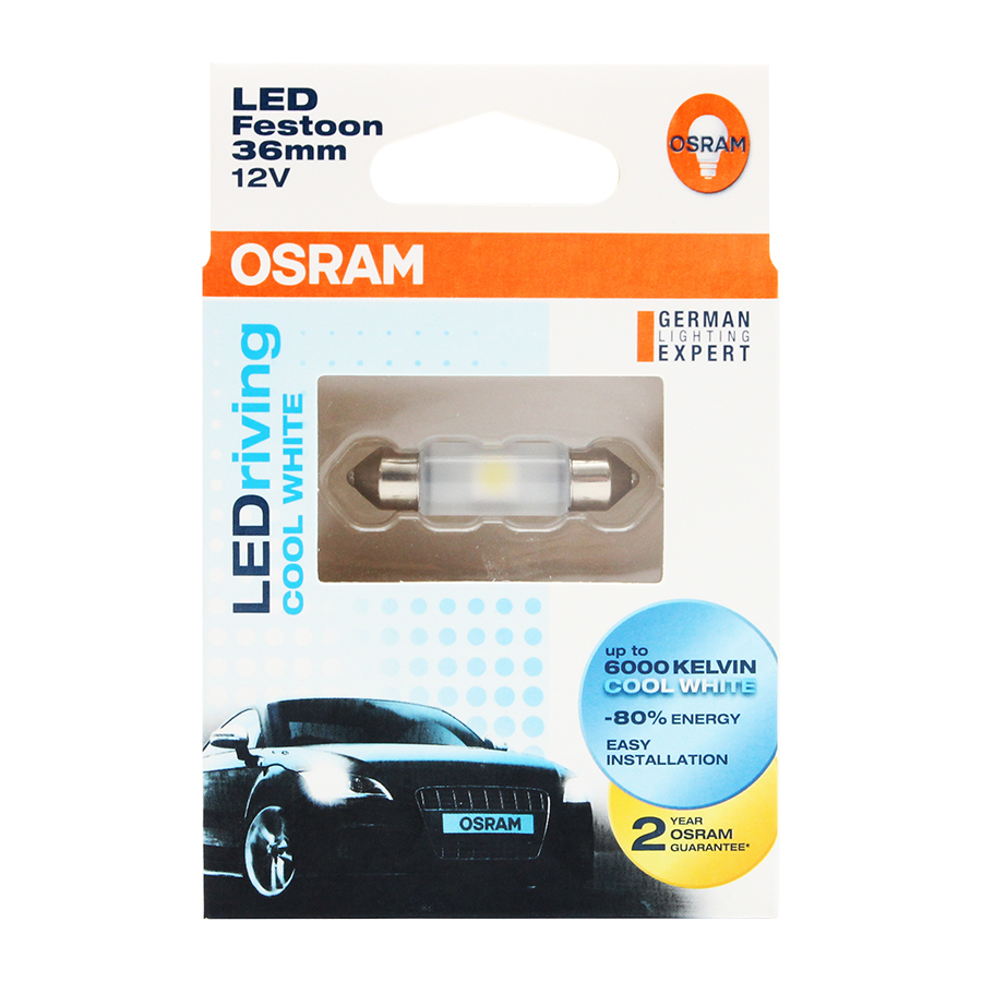 Bóng Led Cana Trung Standard Retrofit C5W 12V Màu Trắng Cool 6436CW Hiệu Osram