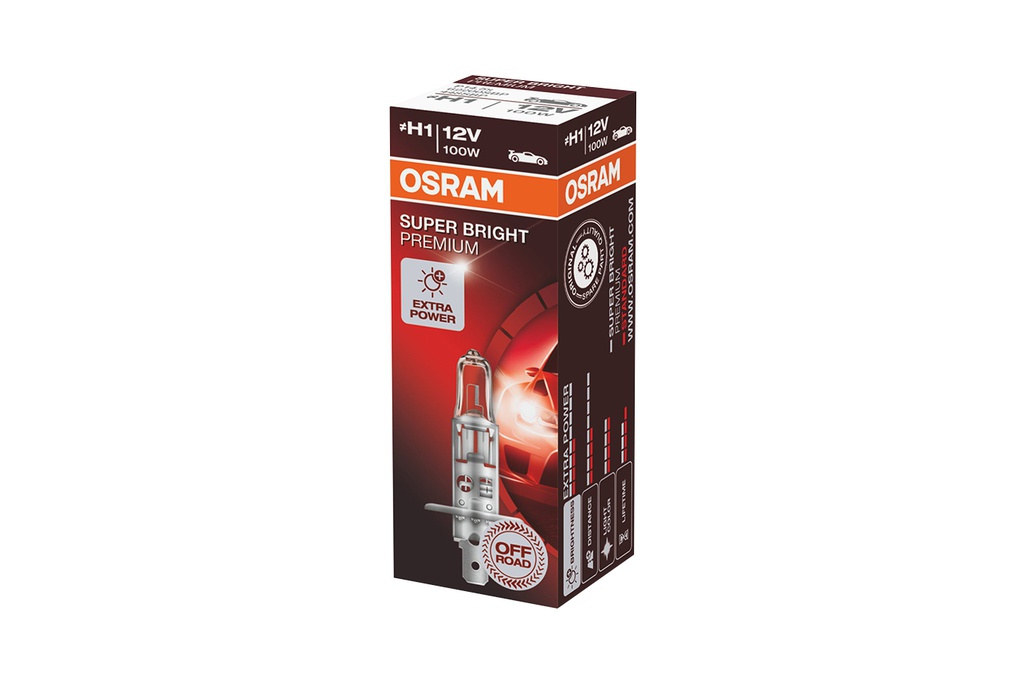 Bóng Halogen Super Bright Premium H1 12V 100W 62200SBP Hiệu Osram