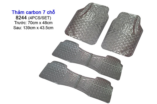[TXNB8244] Lót sàn Carbon NB 7 chỗ NO. 8244 (2Front:71.5x46cm  2Rear :139x43.5cm  ) 
4PCS/SET