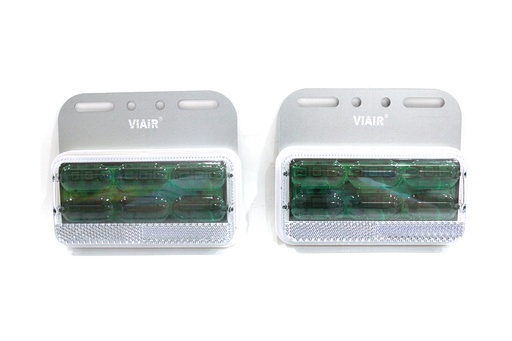 [DXVI10312X] Đèn hông chữ nhật lớn 4D gương cầu VIAIR VI-103-12V xanh lá 129*101.5*23.5mm 2PCS/SET