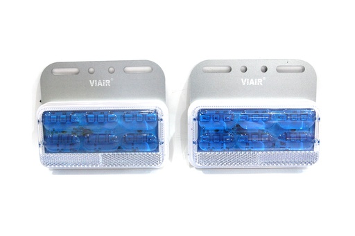 [DXVI10324L] Đèn hông chữ nhật lớn 4D gương cầu VIAIR VI-103-24V lam 129*101.5*23.5mm 2PCS/SET