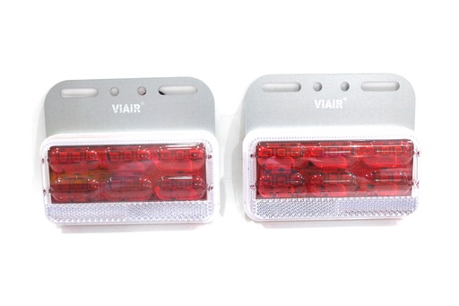 [DXVI10324D] Đèn hông chữ nhật lớn 4D gương cầu VIAIR VI-103-24V đỏ 129*101.5*23.5mm 2PCS/SET