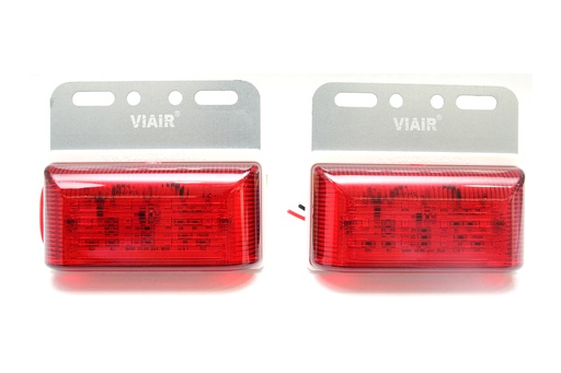 [DXVI10224D] Đèn hông chữ nhật nhỏ VIAIR VI-102-24V đỏ 104*93*23.5mm 2PCS/SET