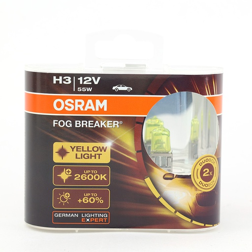 [BDO62151FBRHCB] Bóng Halogen Phá Sương H3 12V 55W PK22S 62151FBR-HCB Yellow Hiệu Osram