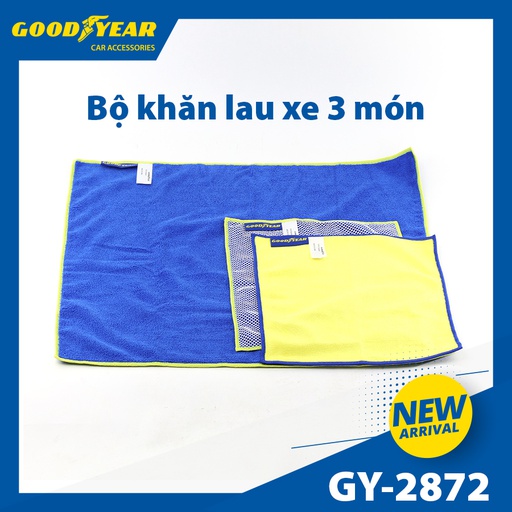 [KLXGY2872] Bộ khăn lau xe GOODYEAR GY-2872 1 bộ/3 cái ( 2PCS 30*40cm, 1PCS 50*60CM)