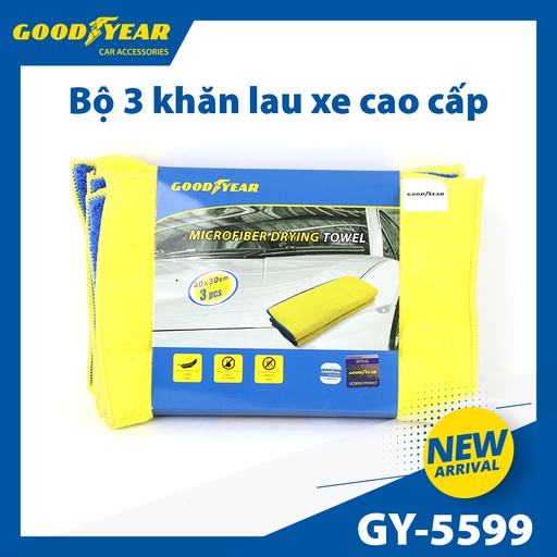 [KLXGY5599] Khăn lau xe cao cấp GOODYEAR GY-5599 1 bộ/3 cái 40*30cm