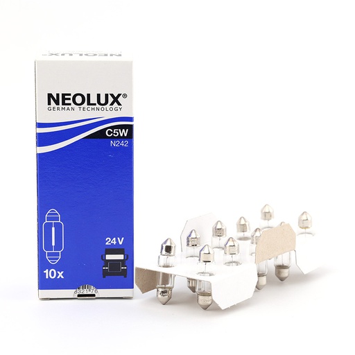 [BDNLXSV8524VN242] Bóng Cana Trung C5W SV8.5 24V 5W T11*38 N242 Hiệu NEOLUX