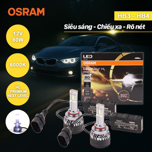 [BDOLEDH90056CW] Bóng Led Pocky 2 9005-9006 (HB3-HB4) H9005/6CW 12V 80W 6000K 2 bóng/hộp Hiệu Osram