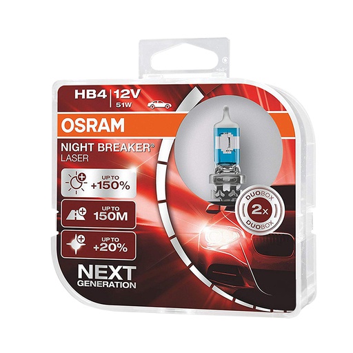 [BDOHB412V9006NL] Bóng Halogen Tăng Sáng 150% Night Breaker Laser HB4 12V 51W 9006NL-HCB Hiệu Osram