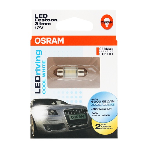 [BDOSV8512V6431CW] Bóng Led Cana Ngắn Standard Retrofit C5W 12V Màu Trắng Cool 6431CW Hiệu Osram