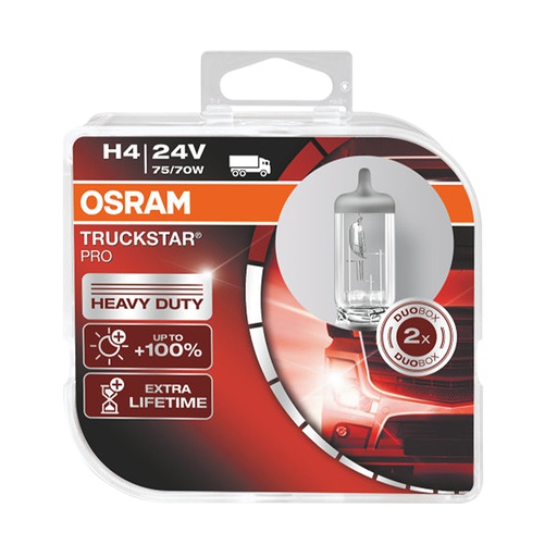 [BDOH424V64196TSP] Bóng Halogen Tăng Sáng 100% Truckstar Pro H4 24V 75/70W 64196TSP-HCB Hiệu Osram