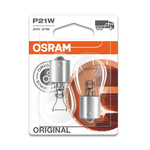 [BDOS2524V751102B] Bóng đèn sau 1 tim S25 (P21W) - 24V 21W (chân thẳng) 7511-02B (BA15S) Hiệu Osram